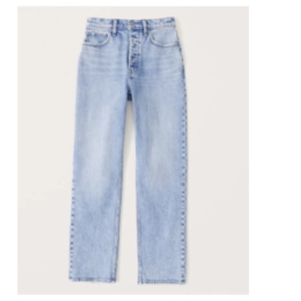 Abercrombie The Dad High Rise Straight Leg Petite Jean